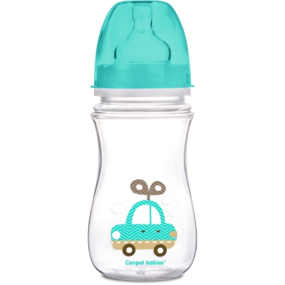 Бутылочка антиколиковая Canpol Babies EasyStart "Цветные зверушки" 35/206 с широким отверстием, 240 мл