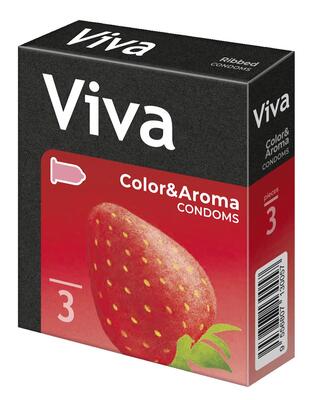 Презервативы Viva Цветные ароматизированные, 3 штук