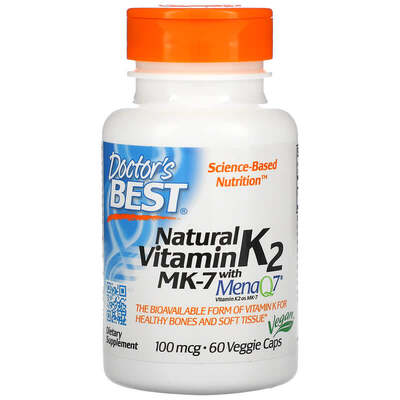 Витамин К2 МК-7 Doctor's Best МК-7 Vitamin K2, 60 капсул