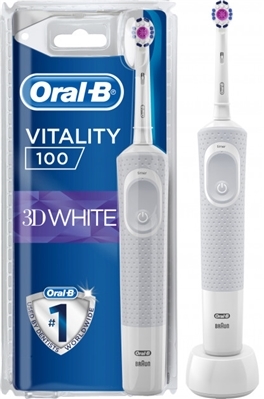 Электрическая зубная щетка Oral-B Vitality 100, 3D White, белая