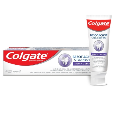 Зубная паста Colgate Безопасное отбеливание, Забота о деснах, 75 мл