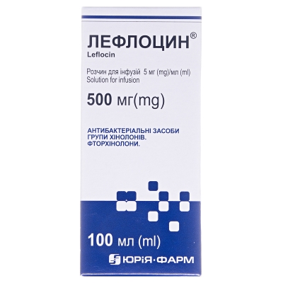 Лефлоцин раствор д/инф. 5 мг/мл по 100 мл в бутыл.