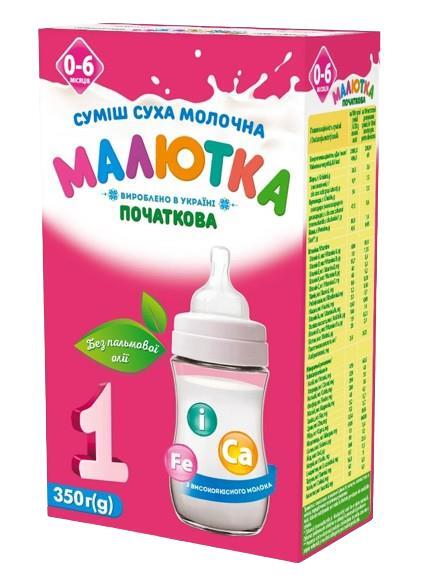 Суміш суха молочна Малютка 1 для харчування дітей 0-6 місяців (початкова) , 350 г