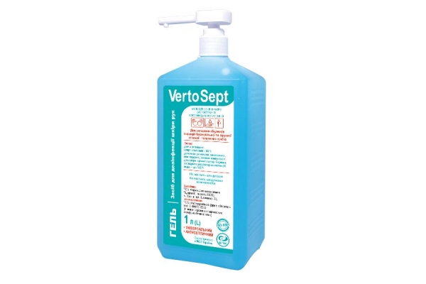 ВертоСепт гель для дезинфекции рук по 1 л во флак. с дозат.