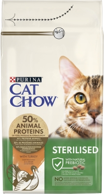 Корм сухой для кошек Purina Cat Chow Sterilised с индейкой, 1,5 кг