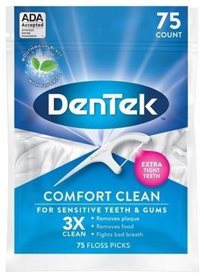 Флосс-зубочистки DenTek Comfort Clean Комфортная очистка, 75 штук