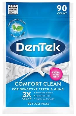 Флосс-зубочистки DenTek Comfort Clean Комфортная очистка, 90 штук