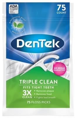 Флосс-зубочистки DenTek Triple Clean Тройная очистка, 75 штук