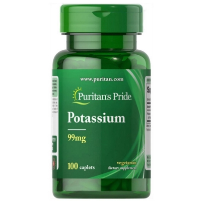 Калий Puritan's Pride Potassium 99 мг, 100 каплет