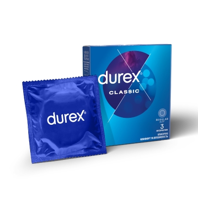 Презервативы латексные Durex Classic классические, 3 штуки