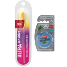 Набор Splat Зубная щетка Professional Ultra Sensitive мягкая + Зубная нить объемная с ароматом кардамона 30 м