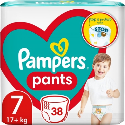 Подгузники-трусики Pampers Pants детские размер 7, 17+ кг, 38 шт
