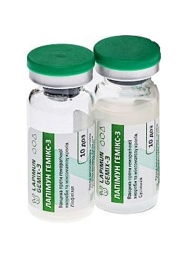 Вакцина Лапимун ГЕМИКС-3 (ДЛЯ ЖИВОТНЫХ) против геморрагической болезни и миксоматоза кролей БТЛ 10 доз во флак.