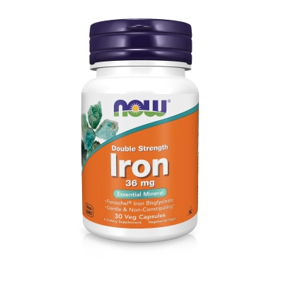 Железо NOW Iron Double Strength 36 мг веганские капсулы №30