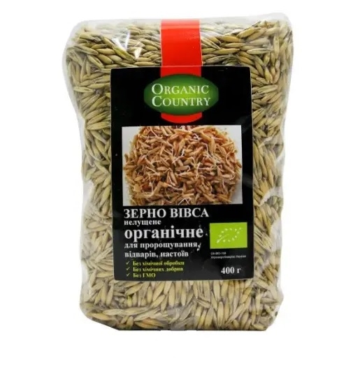 Зерно овса Organic Country неочищенное органическое, 400 г