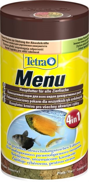 Корм для аквариумных рыб Tetra Menu 4 в 1 мелкие хлопья, 100 мл