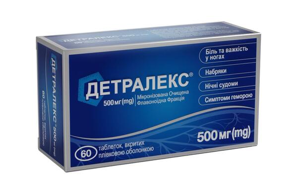 Детралекс таблетки, п/плен. обол. по 500 мг №60 (15х4)