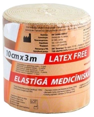 Бинт эластичный ленточный Lauma Latex Free медицинский, высокой растяжимости размер 3 м х 10 см