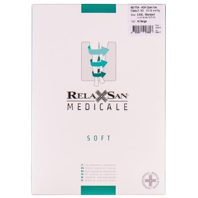 Чулки компрессионные Relaxsan Medicale Soft М2170А компрессия 23-32 мм рт. ст., открытый носок, цвет бежевый, размер 5
