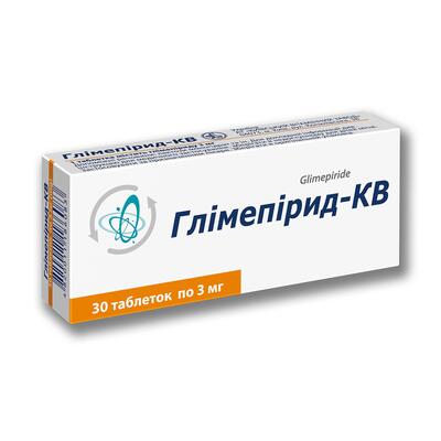 Глимепирид-КВ таблетки по 3 мг №30 (10х3)