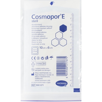 Повязка пластырная Cosmopor E steril для закрытия ран 10 см х 6 см стерильная, 1 штука