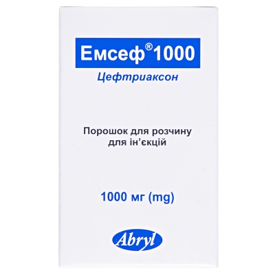 Эмсеф 1000 порошок для р-ра д/ин. по 1000 мг №1 во флак.