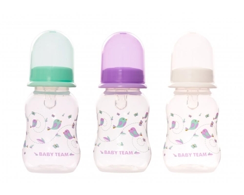 Бутылочка для кормления Baby Team 1111 с силиконовой соской от 0 месяцев, 125 мл