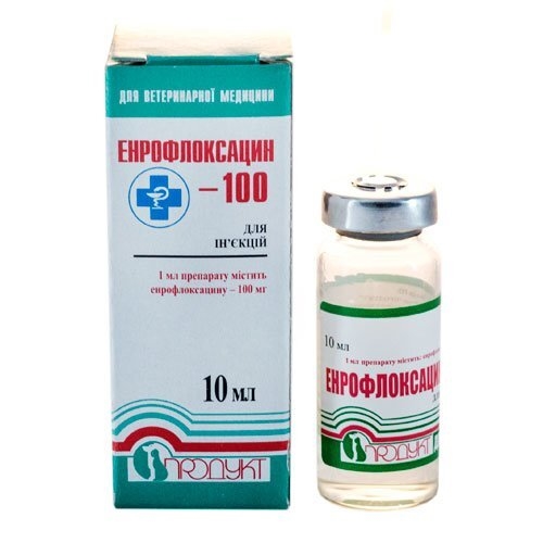 Энрофлоксацин-100 (ДЛЯ ЖИВОТНЫХ) раствор для инъекций, 10 мл