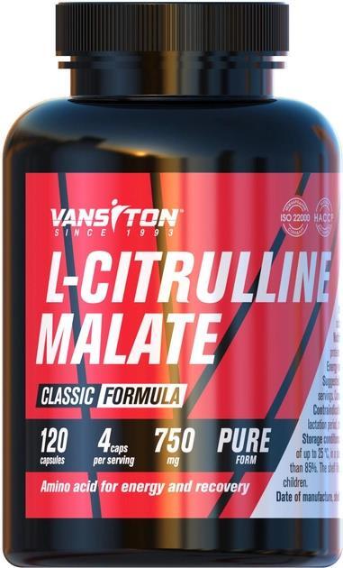 Амінокислота Vansiton L-Citrulline malate (L-Цитруліну малат), 120 капcул