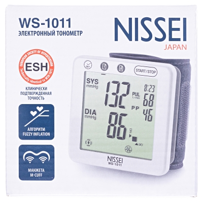 Тонометр Nissei WS-1011 автоматический на запястье