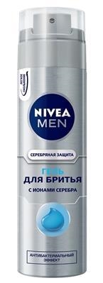 Гель для бритья Nivea Men Серебряная защита с ионами серебра и антибактериальным эффектом, 200 мл