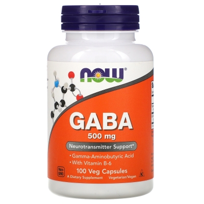 Амінокислота NOW GABA 500 мг веганські капсули №100
