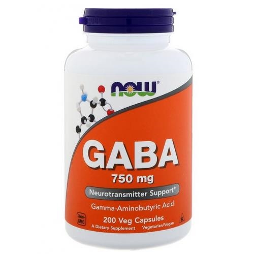 Амінокислота NOW GABA 750 мг веганські капсули №200