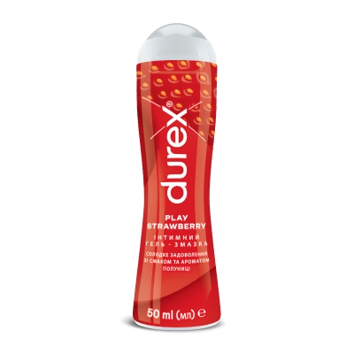 Интимный гель-смазка Durex Play Saucy Strawberry вкус и аромат клубники (лубрикант), 50 мл