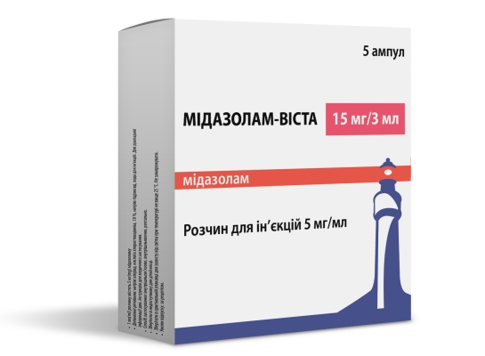Мидазолам-Виста раствор д/ин. 5 мг/мл по 3 мл (15 мг) №5 в амп.