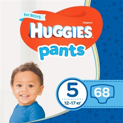 Fralda Cueca Huggies Pull Ups Pants Menino T5 12kg A 17kg 34un