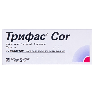 Трифас COR таблетки по 5 мг №30 (10х3)