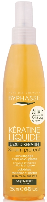 Средство Byphasse Liquid Keratine Activ Protect для сухих и поврежденных волос защитное, 250 мл