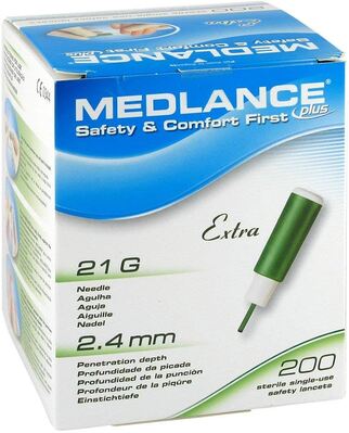 Ланцеты Medlance Plus Extra медицинские стерильные G21 (зеленый) №200