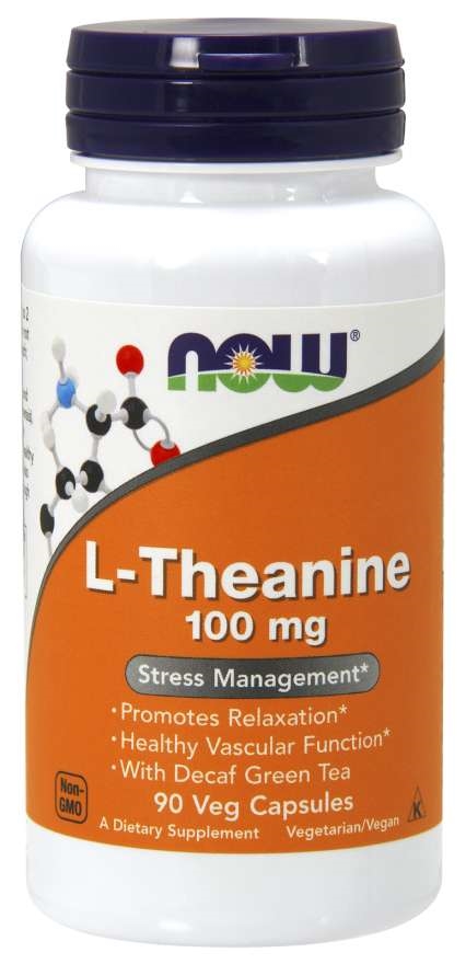 L-теанін NOW L-Theanine 100 мг веганські капсули №90