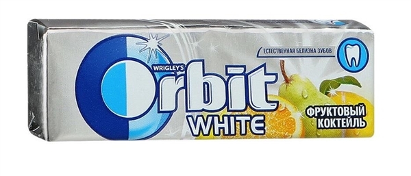 Жевательная резинка Orbit White без сахара Фруктовый коктейль, 14 г