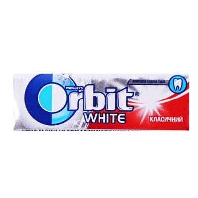 Жевательная резинка Orbit White Классический без сахара с ароматом мяты, 14 г