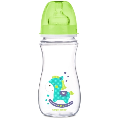 Бутылочка антиколиковая Canpol Babies EasyStart "Цветные зверушки" 35/204 с широким отверстием, 300 мл