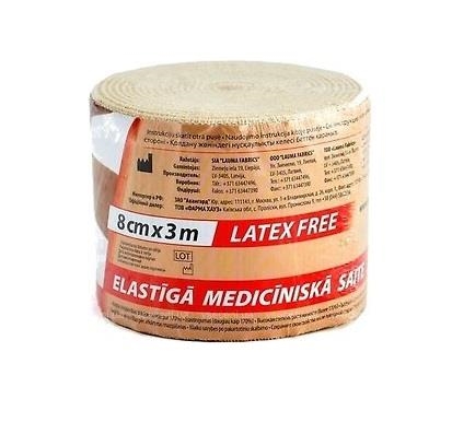 Бинт эластичный ленточный Lauma Latex Free медицинский, высокой растяжимости размер 3 м х 8 см
