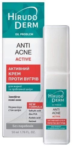Крем для лица Hirudo Derm Oil Problem Anti-Acne Active активный против угрей, 50 мл
