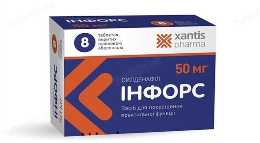Инфорс таблетки, п/плен. обол. по 50 мг №8 (4х2)