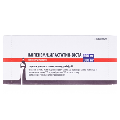 Имипенем/циластатин-Виста порошок д/приг. р-ра д/инф. по 500 мг/500 мг №10 во флак.