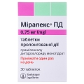 Мирапекс ПД таблетки прол./д. по 0.75 мг №30 (10х3)
