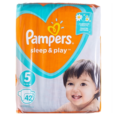 Подгузники детские Pampers Sleep & Play размер 5, 11-16 кг, 42 штуки