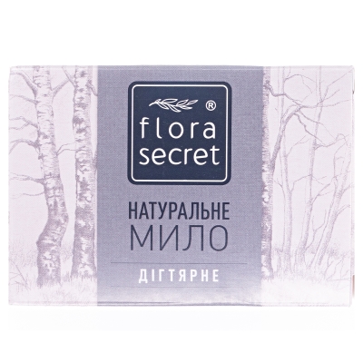 Мыло Flora Secret дегтярное, с берёзовым дёгтем, 75 г